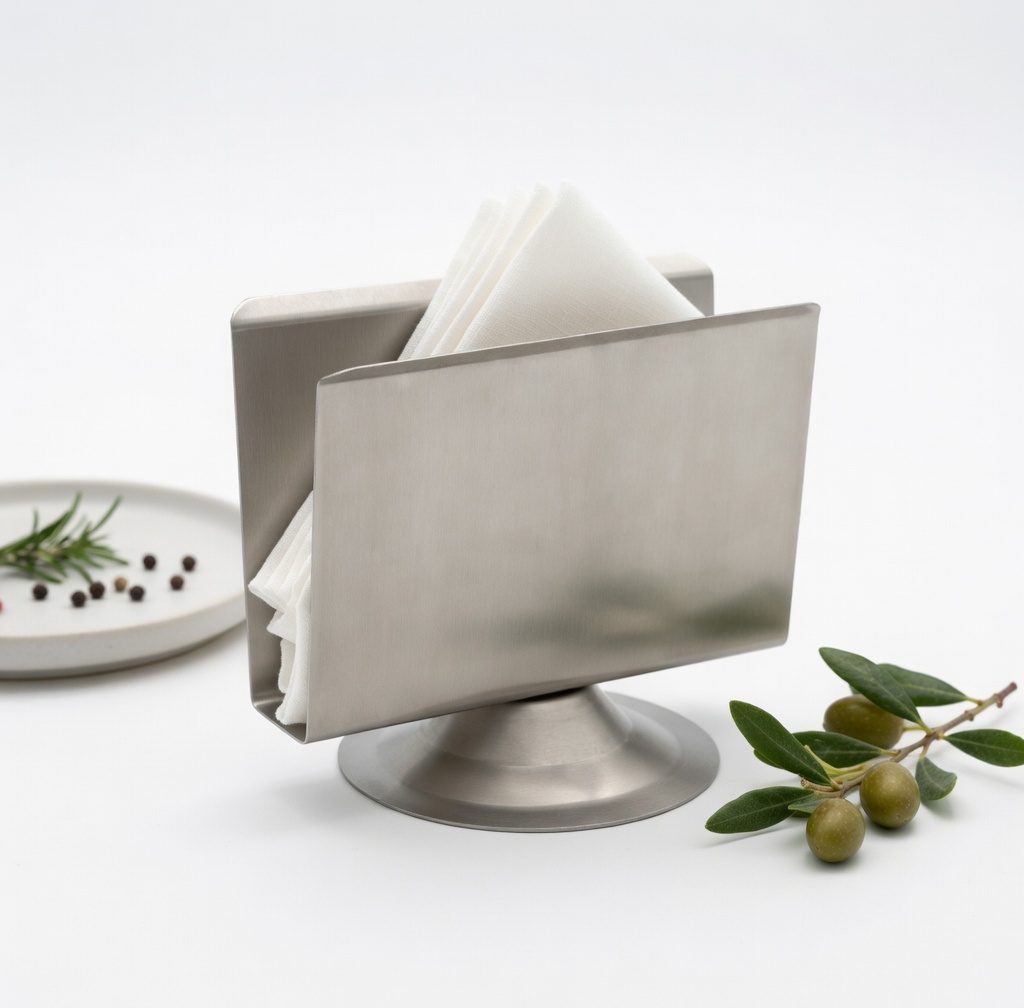 4 SERVILLETERO CON BASE 14X11CM. ACE. INOX. ENVIO GRATIS