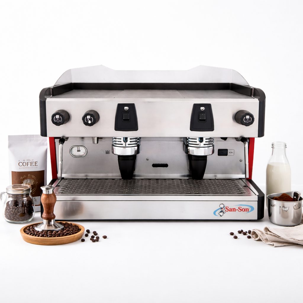CAFETERA INDUSTRIAL 2 GRUPOS, DOBLE LANCETA Y SALIDA