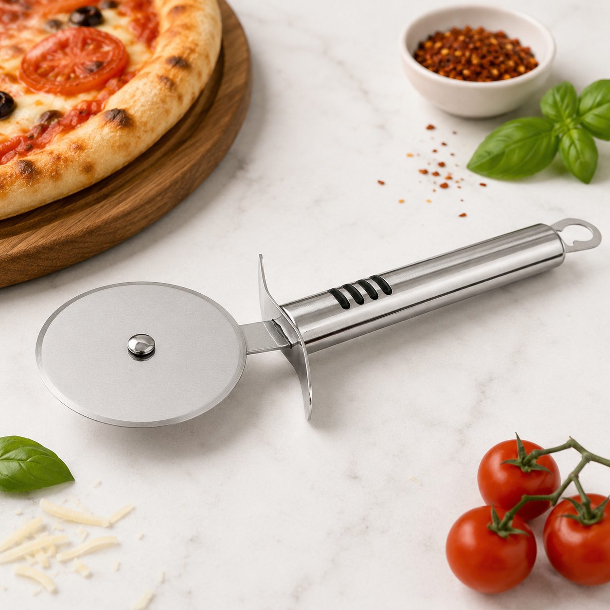 CAJA DE 50 CORTA PIZZAS 2.7x8.5" ACERO INOX, ENVIO GRATIS