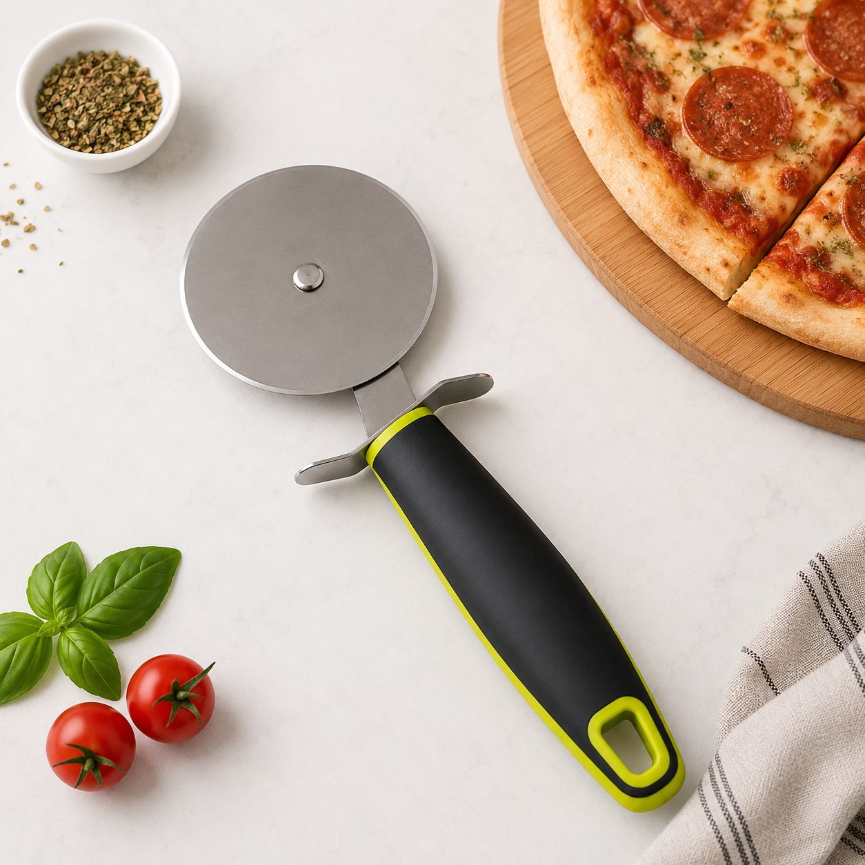CAJA DE 50 CORTA PIZZAS 20CM MANGO PP, ENVIO GRATIS