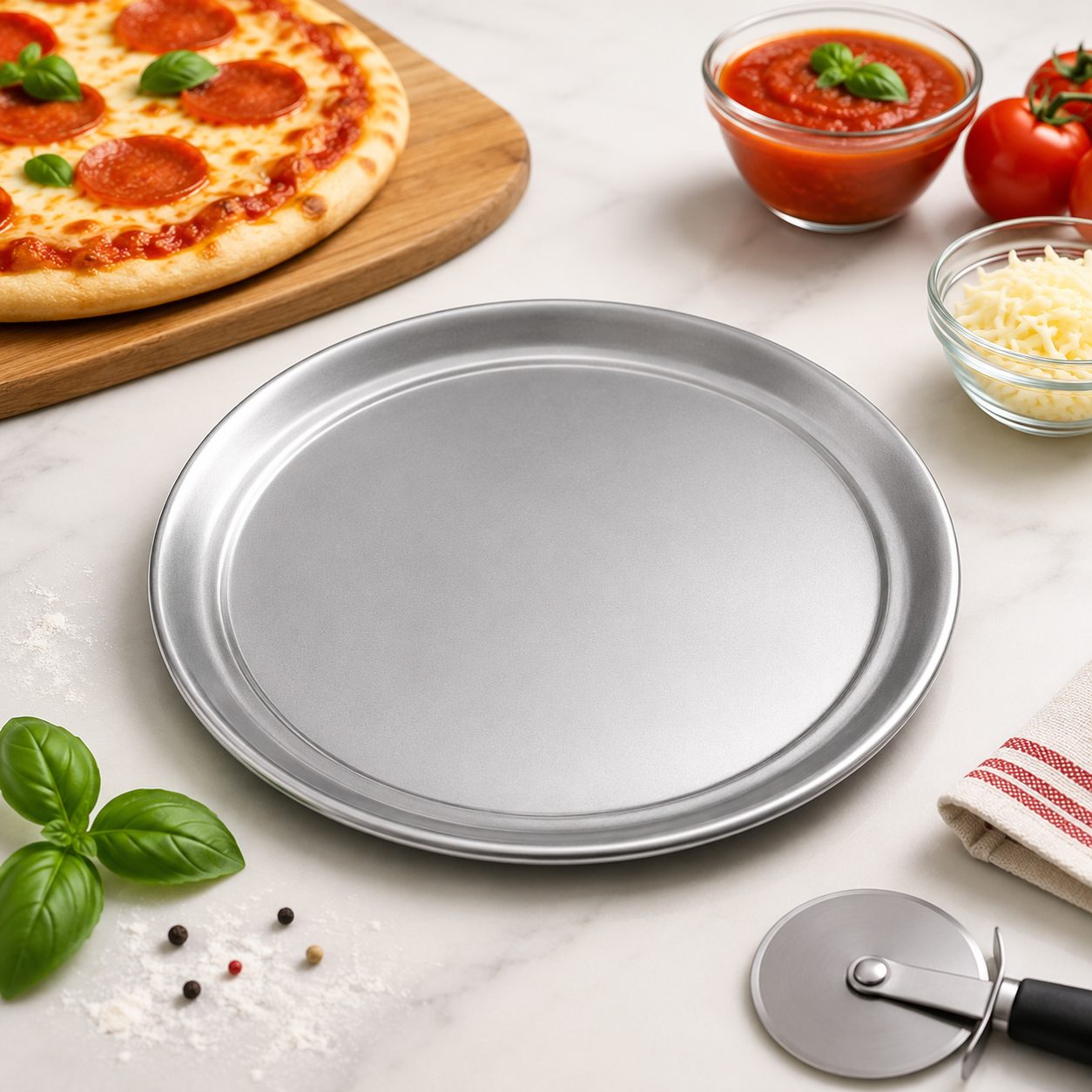 CAJA DE 96 CHAROLAS PARA PIZZA 10" 25CM ALUMINIO, ENVIO GRATIS