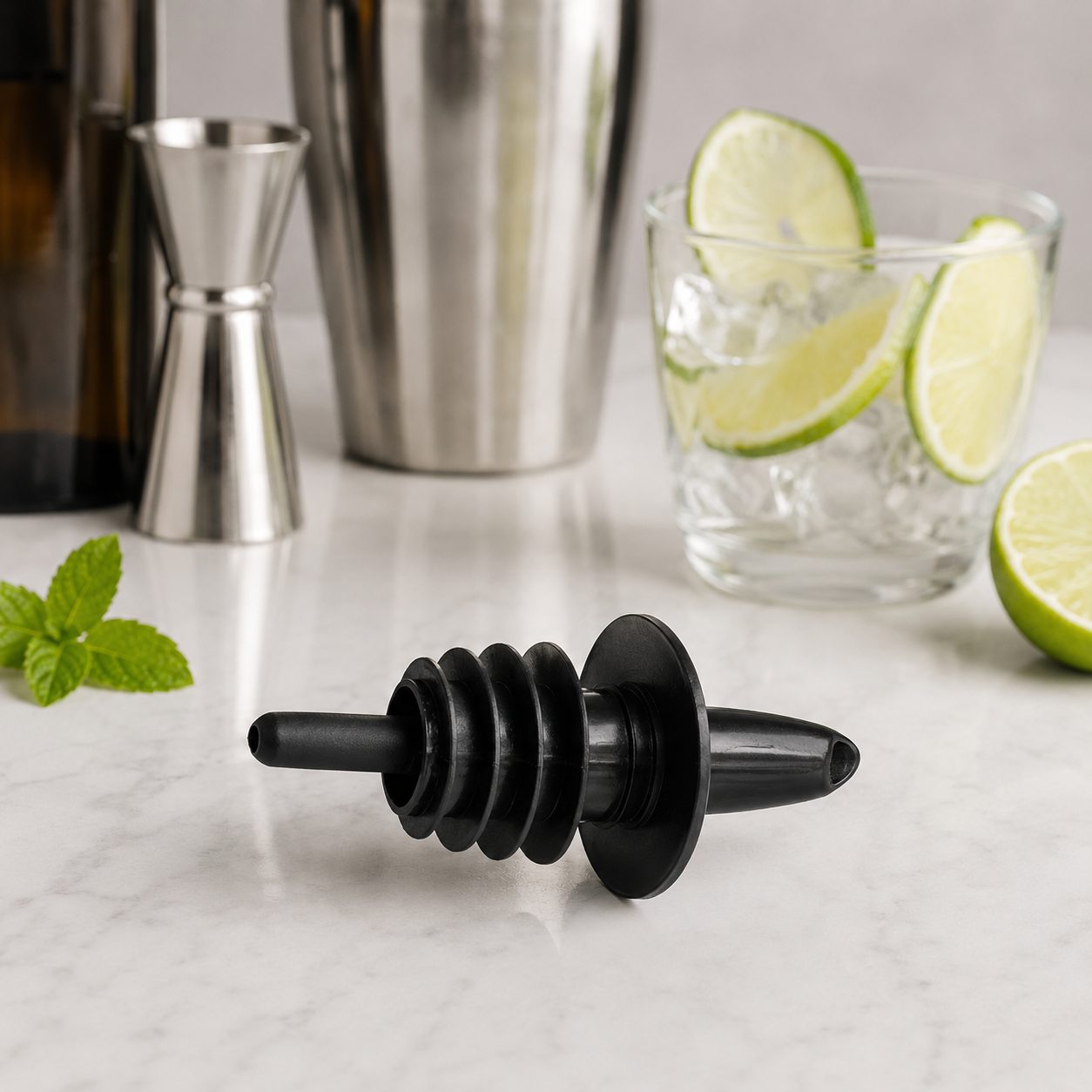 CAJA DE 72 DOSIFICADORES PARA BOTELLA BAR PP NEGRO, ENVIO GRATIS