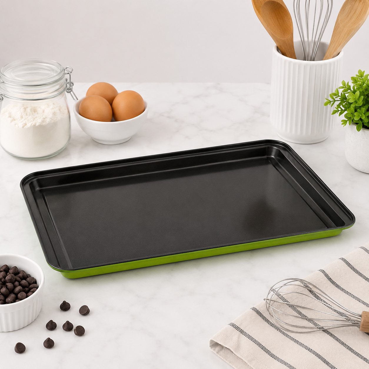 CAJA DE 24 CHAROLAS PARA GALLETAS 37x26x1.8CM VERDE, ENVIO GRATIS
